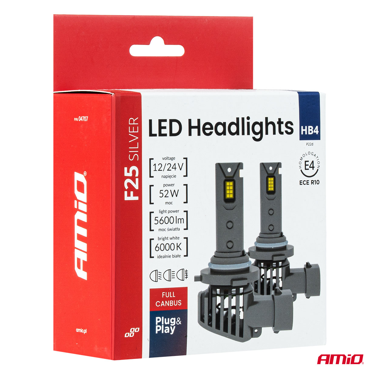 Żarówki samochodowe LED F25 SILVER FULL CANBUS 52 W HB4 9006 12 V 24 V — ujęcie 8