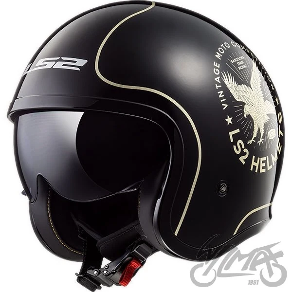 Kask LS2 OF599 Spitfire flier Black — rozmiar M — ujęcie 1