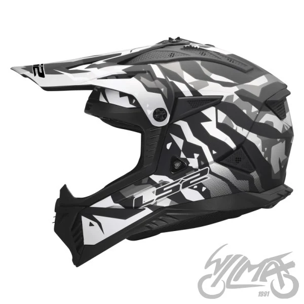 Kask LS2 MX708 Fast II Grotesk Black Grey — M — ujęcie 2