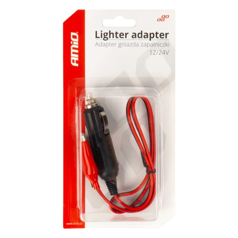 Adapter gniazda zapalniczki z wyjściem na krokodylki 12V 24V 60cm — ujęcie 2