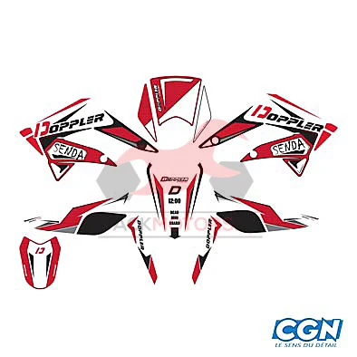 Naklejki / okleina Doppler czarno czerwona Derbi Senda DRD po 2011 r. kpl. — ujęcie 1
