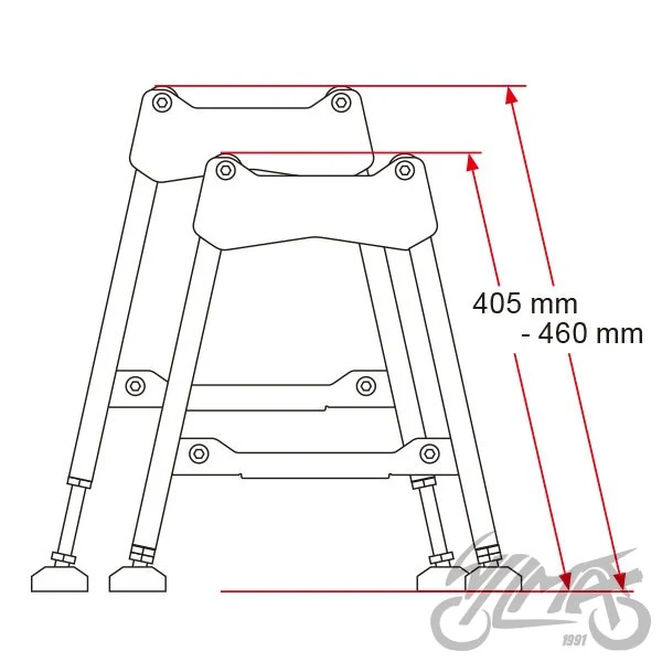 Stojak Unit taboret enduro pod silnik z regulacją — ujęcie 2