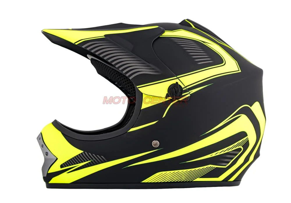 Kask crossowy MPX Dziecięcy WL-801A czarny mat/żółty M — ujęcie 2