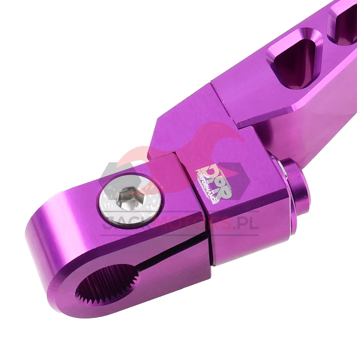Dźwignia startera Simson S51 fioletowa aluminium CNC racing DPR Performance — ujęcie 3