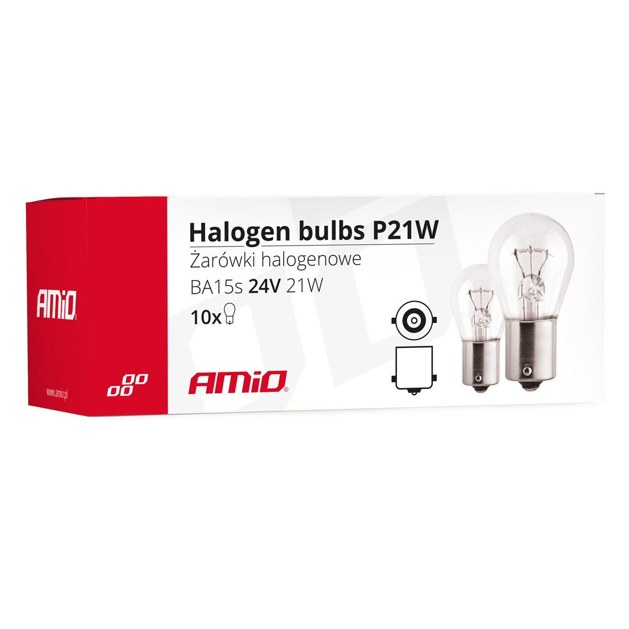 Żarówki halogenowe P21W BA15s 24 V 10 szt. (E8) — ujęcie 3