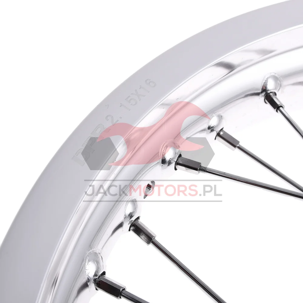 Koło jezdne Simson S51 2,15 × 16 aluminium DPR Classic czarna piasta + szprychy chrom — ujęcie 3