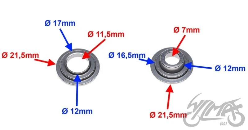 Miska sprężyny zaworowej góra+dół do Suzuki GN125 — ujęcie 2