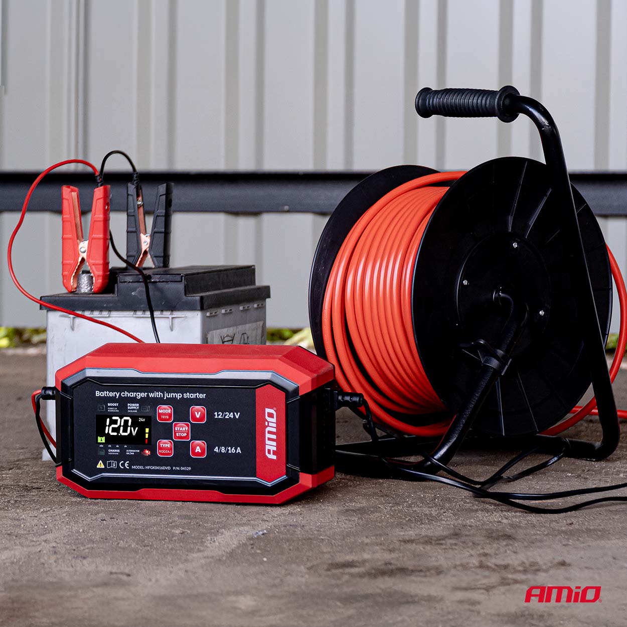 Prostownik cyfrowy z wspomaganiem rozruchu AGM GEL STD LFP MAX 16A 12 V 24 V PRO — ujęcie 2