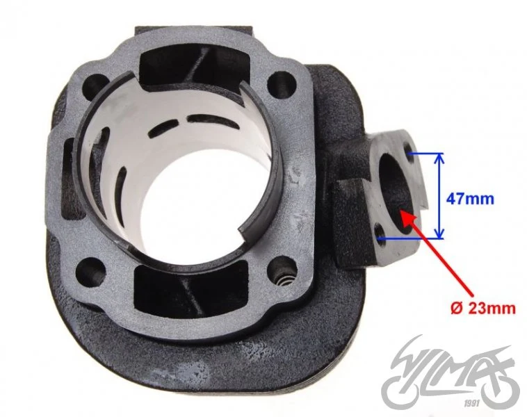 Cylinder żeliwny 2T bez głowicy, tłok 46,90 mm — AY3141A — ujęcie 3