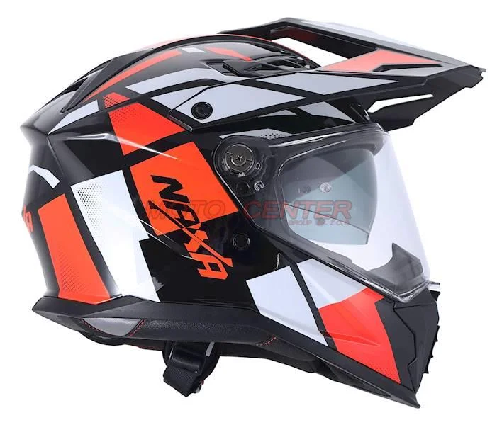 Kask crossowy Naxa CO4 czarno/pomarańczowy 2XL szybka, blenda, pinlock — ujęcie 5