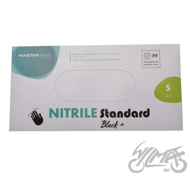 Rękawice nitrylowe Master Glove S — czarne, 100 szt. — ujęcie 1