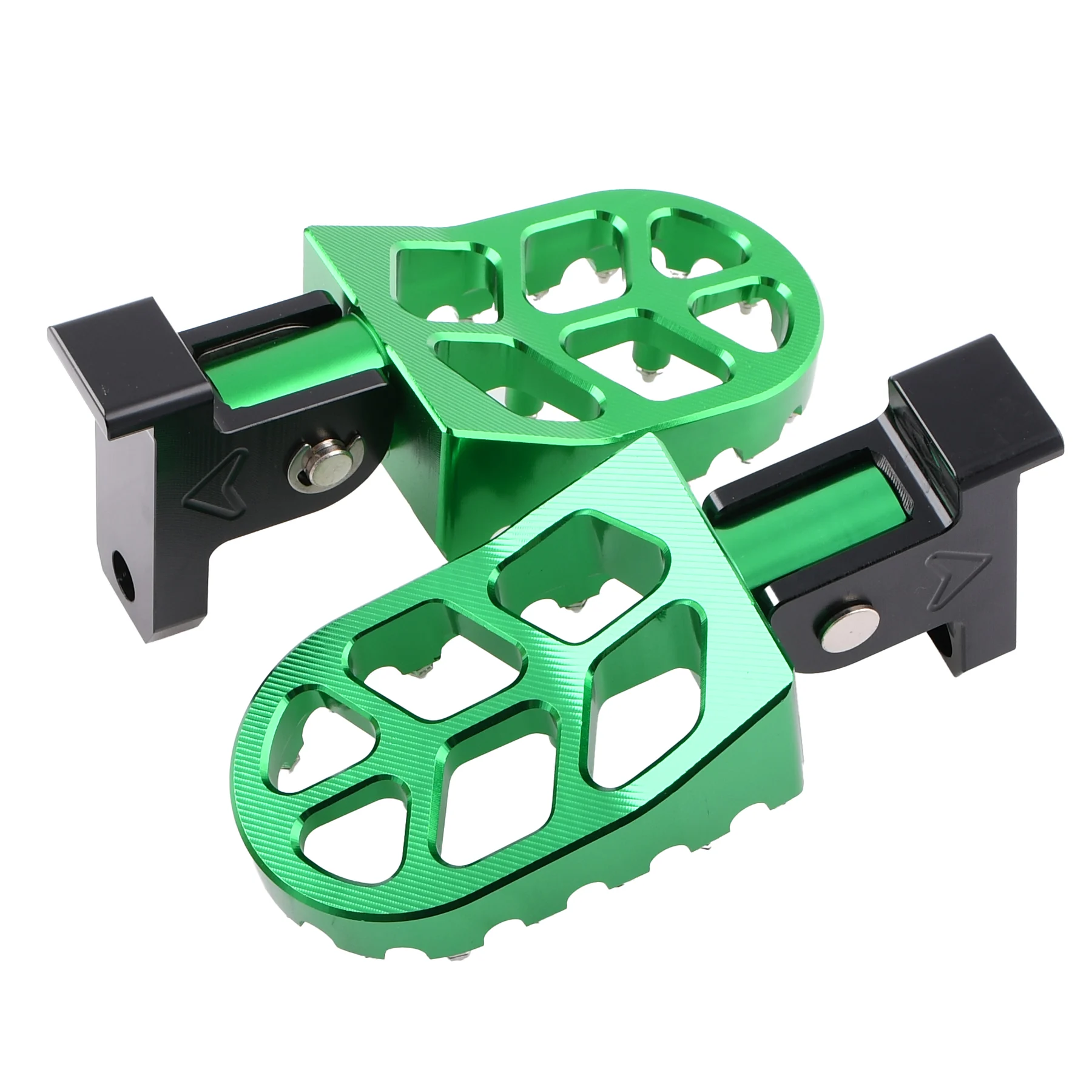 Podnóżki pasażera Simson zielone MX CNC kpl. DPR Classic — ujęcie 2