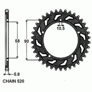 Napęd łańcuch zębatki DID + Sunstar Honda NSR 125 · 14/36, DID standard — ujęcie 2