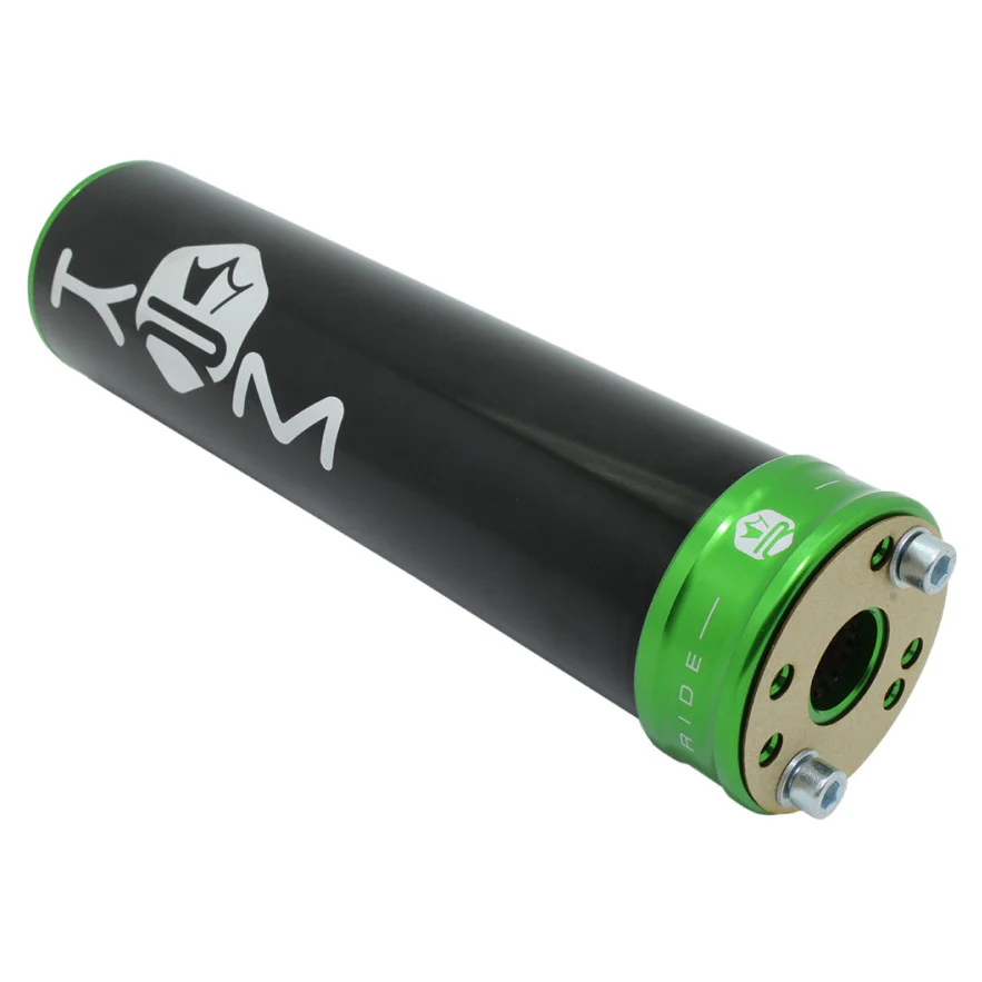 Końcówka wydechu KRM Pro Ride aluminium czarno zielona 90-110 cm³ — ujęcie 3