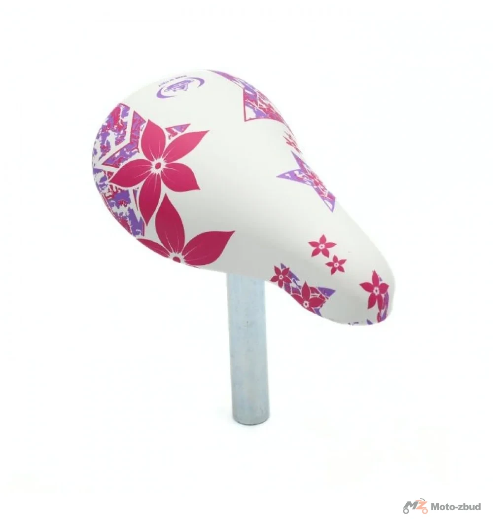 Siodło row. selle monte grappa Junior magic bi 450 (210 × 120 mm/213gr.) biało-różowe z wspornikiem 22 mm