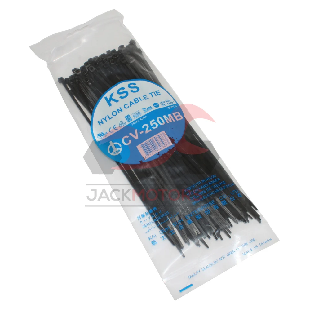 Opaska zaciskowa P2R nylon 3,6 × 250 mm czarna zestaw — ujęcie 1
