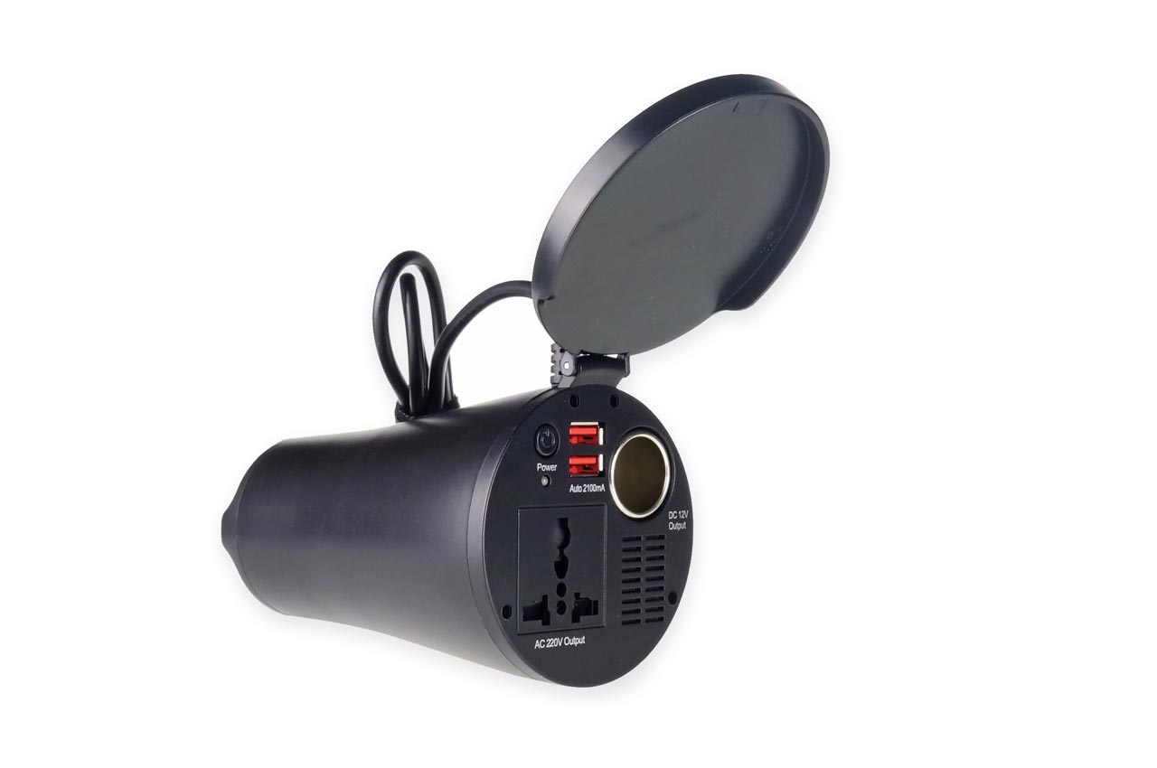 Przetwornica napięcia w kształcie kubka 12V/230V 150W/300W 2xUSB PI02 — ujęcie 6