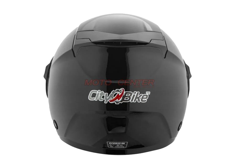 Kask motocyklowy otwarty z blendą City-Bike YA-665 czarny połysk rozmiar XS Homologacja ECE 22.06 — ujęcie 4