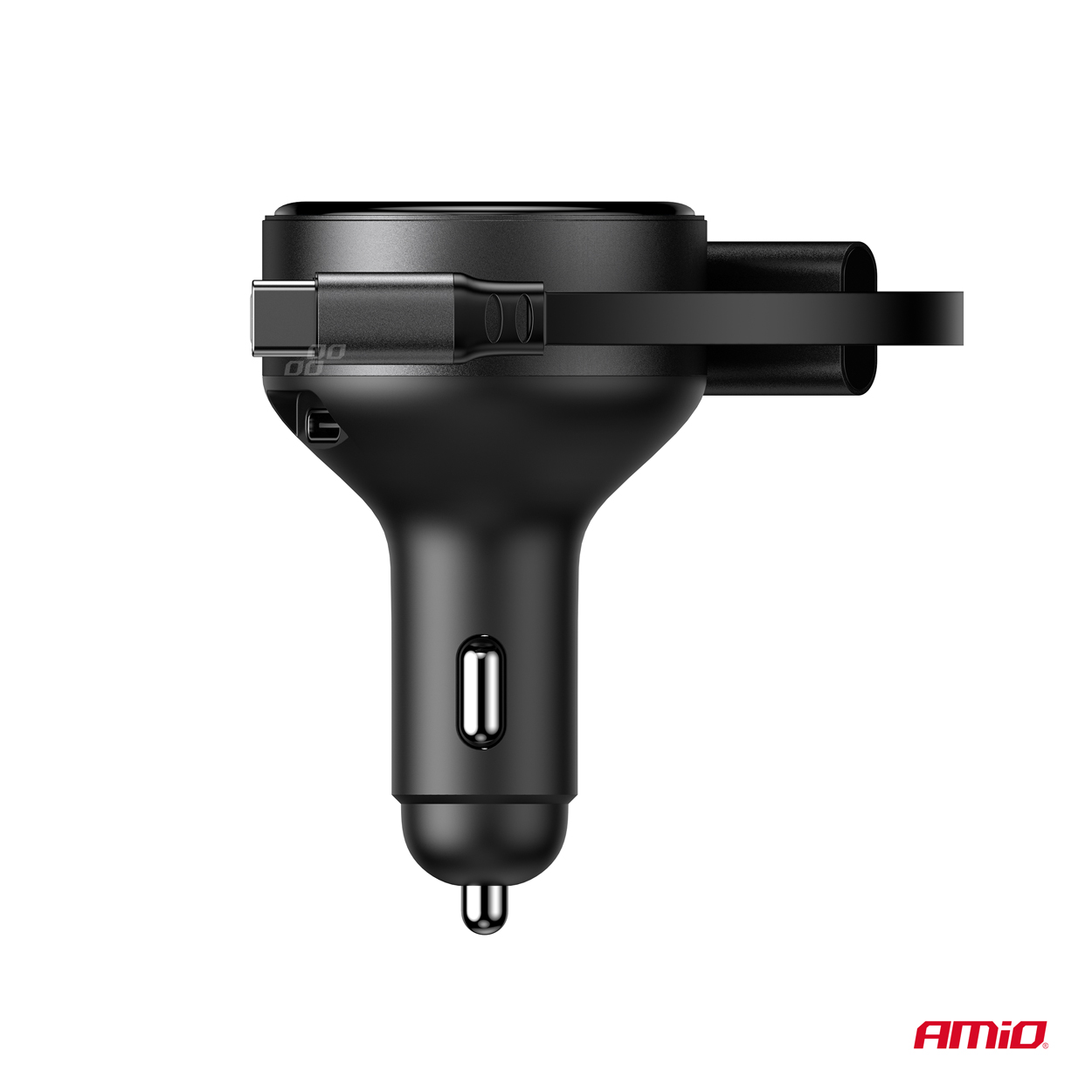Ładowarka samochodowa ze zwijanym kablem typ C + lightning iPhone + USB-C 12 V 24 V 60 W — ujęcie 4