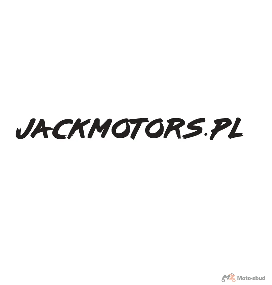 Naklejka Jack Motors napis duży białe tło