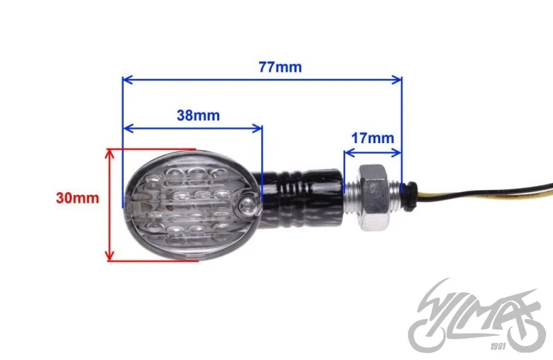 Kierunkowskaz LED 12 V 1 W, lewy tył, carbon — AM1324L — ujęcie 3