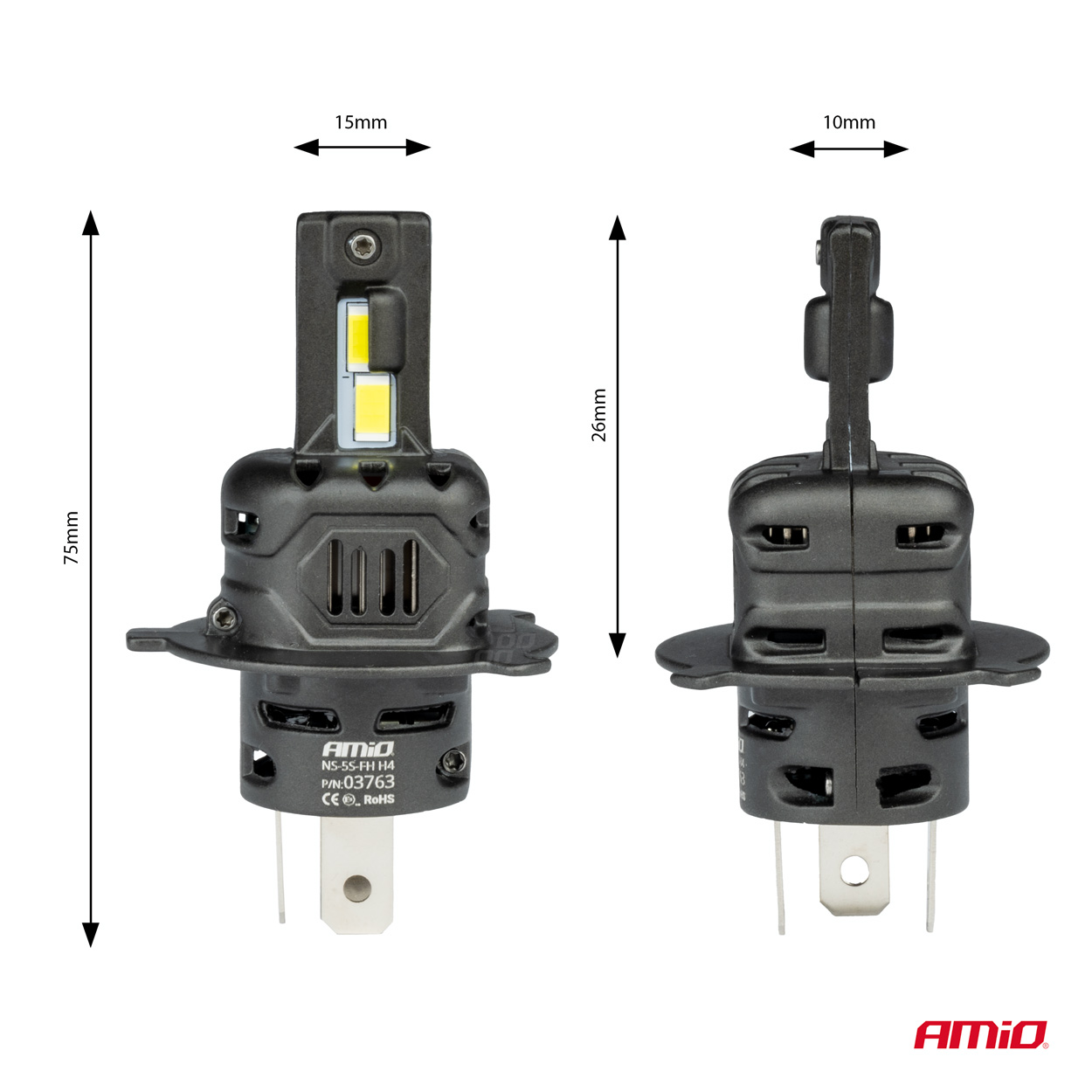 Żarówki samochodowe LED seria X4 Aviator H4/H19 6500K Canbus — ujęcie 3