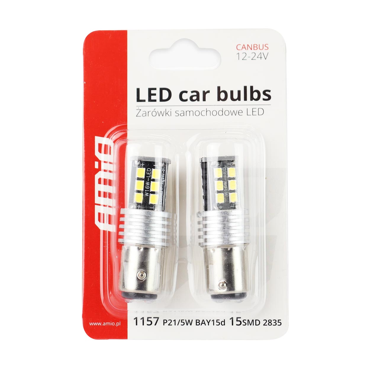 Żarówki LED CANBUS 2835 15SMD 1157 BAY15D P21/5W White 12 V 24 V — ujęcie 3