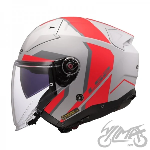 Kask LS2 OF603 Infinity II Focus M.Grey Red — rozmiar L — ujęcie 2
