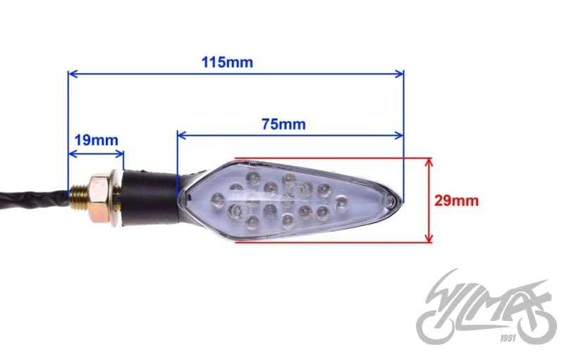 Kierunkowskazy LED 12 V 1 W, biały klosz — para — ujęcie 4