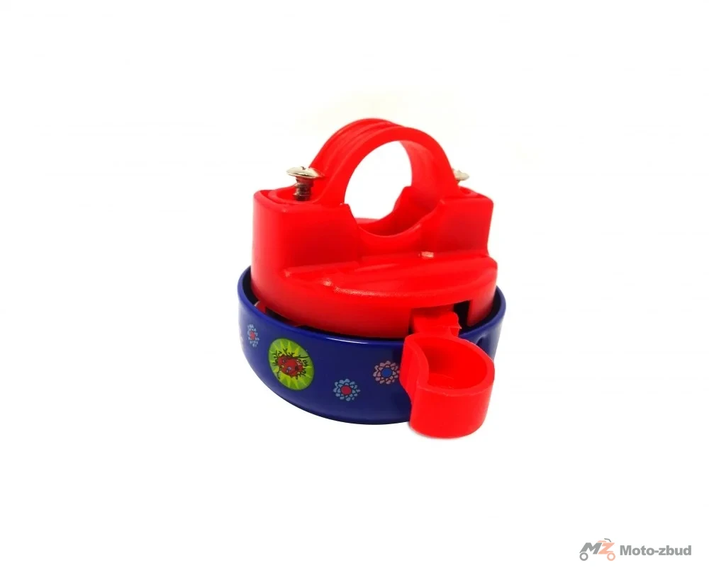 Dzwonek dziecięcy niebiesko-czerwony stal/plast (54 mm) z obrazkiem rybka/słonik165088 — ujęcie 2