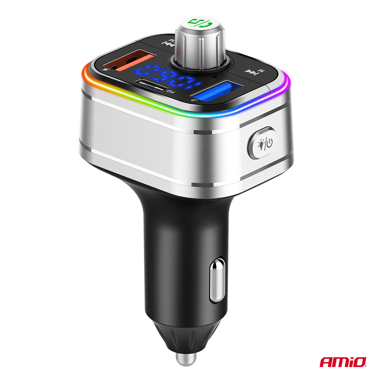 Transmiter samochodowy FM 2×USB-A 1×USB-C microSD 12 V 24 V — ujęcie 5