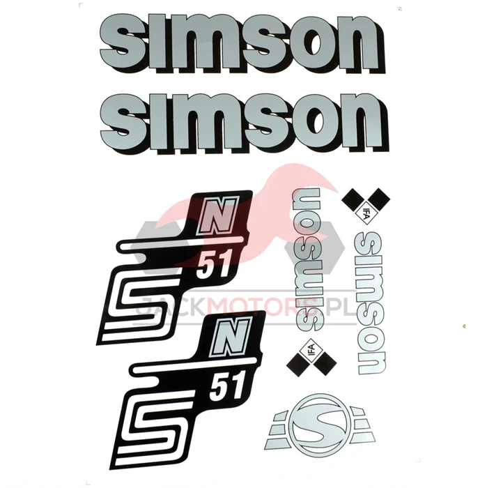 Naklejka Simson S51N srebrna kpl. WGR — ujęcie 1