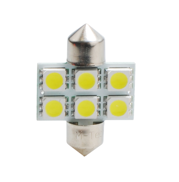 Żarówka LED C5W 31 mm 6-SMD 5050 biała/2S M-Tech LB027W — ujęcie 3