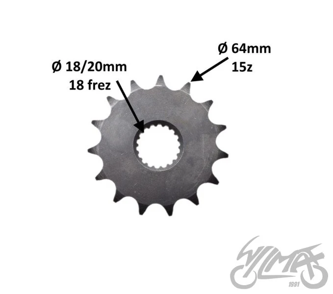 Zębatka przód zdawcza 15z 428 do Suzuki GN125 — ujęcie 2