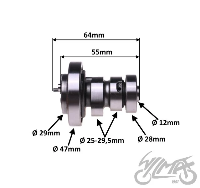 Wałek rozrządu do Yamahy X-Max 125 — YXM0061 — ujęcie 4