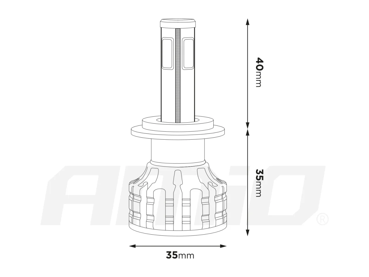 Żarówki samochodowe H4 LED COB 4Side AMIO (2szt.) — ujęcie 12