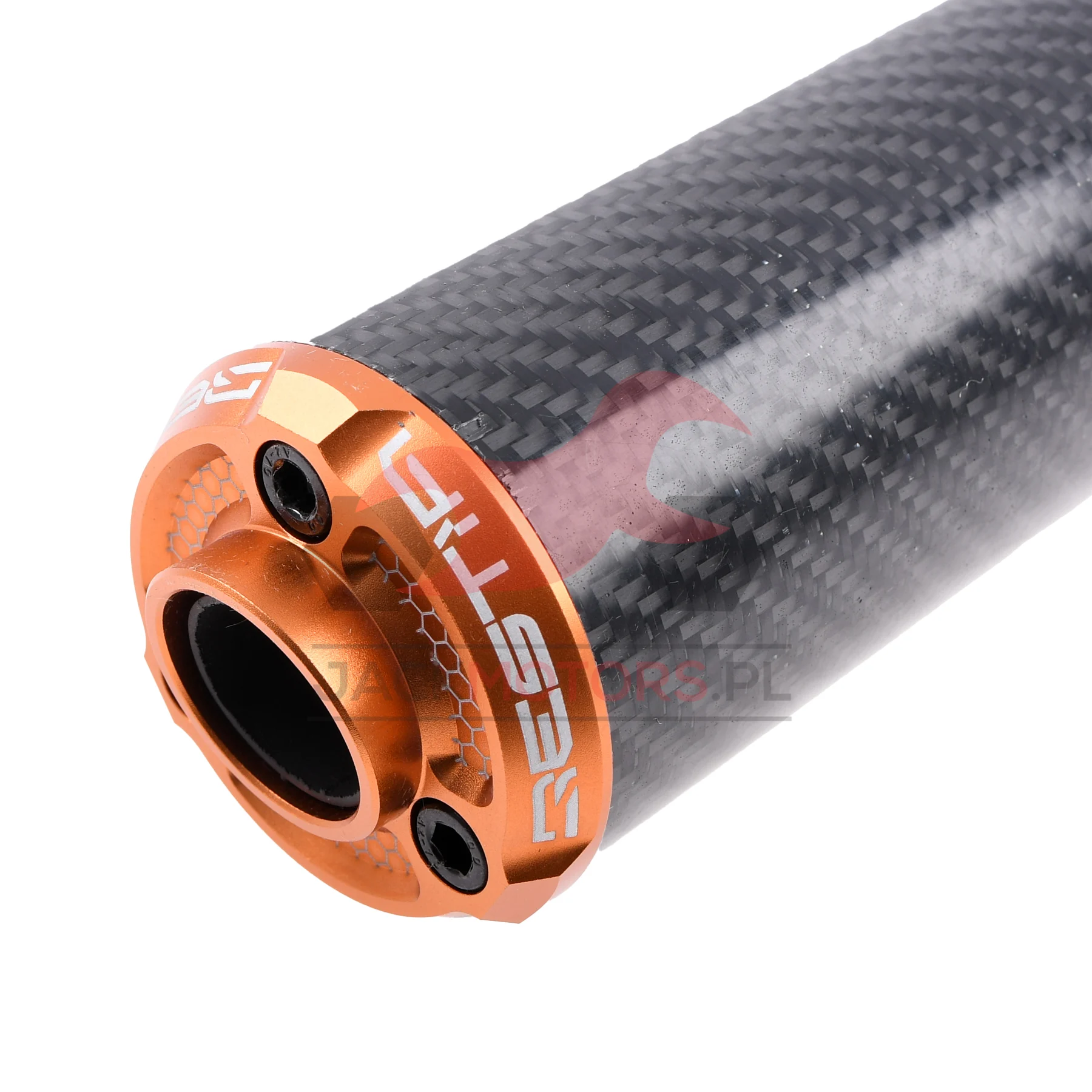 Końcówka wydechu VOCA bestia carbon CNC pomarańczowa — ujęcie 2