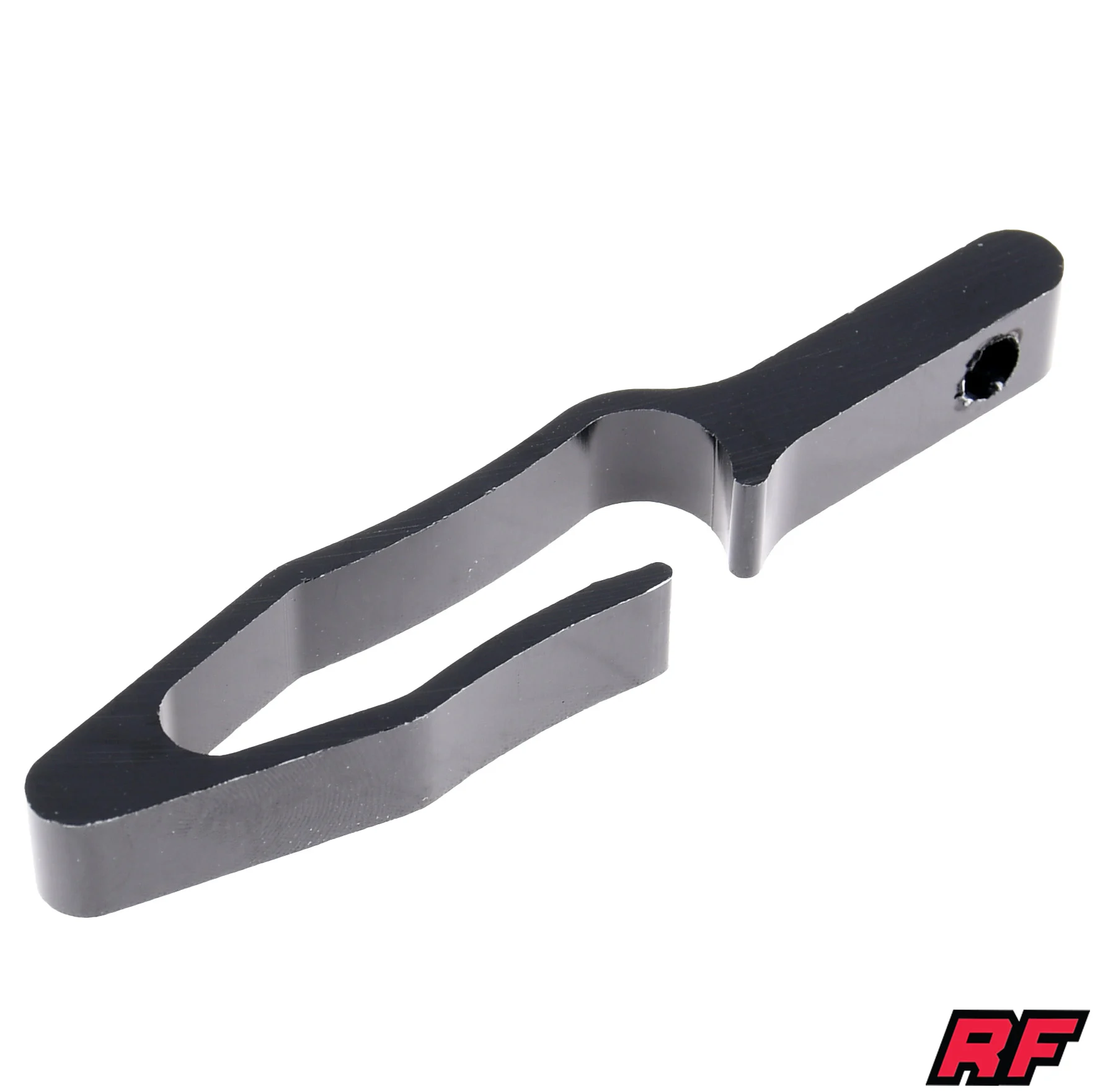 Uchwyt linek / przewodu hamulcowego uniwersalny aluminium CNC anoda czarny V2 Racing Force — ujęcie 1