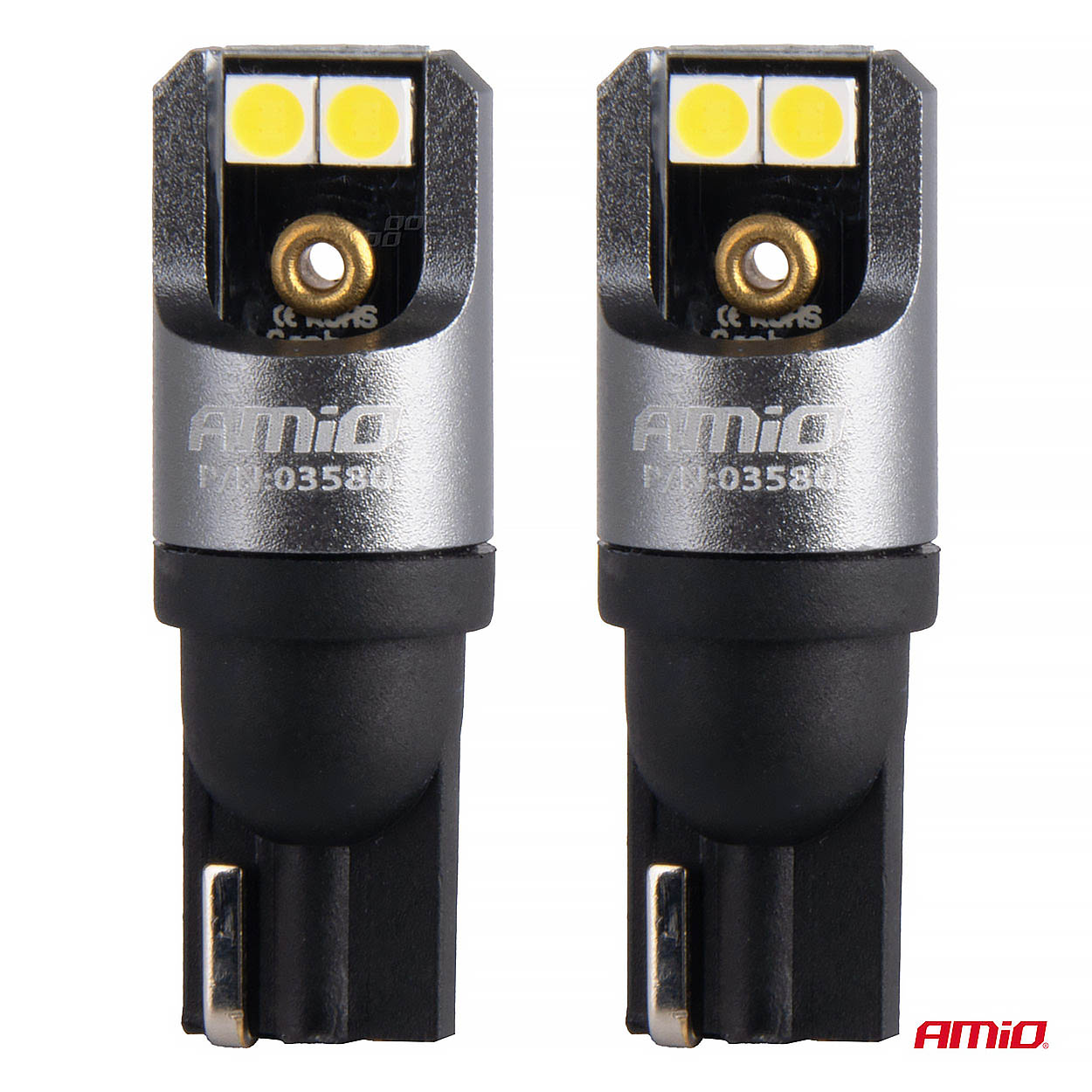 Żarówki LED FULL PRO T10 W5W 4x3030 SMD białe 12 V 24 V — ujęcie 2