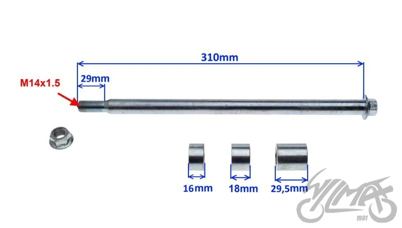 Oś koła fi 17 × 310 tył do Zipp pro — ujęcie 2