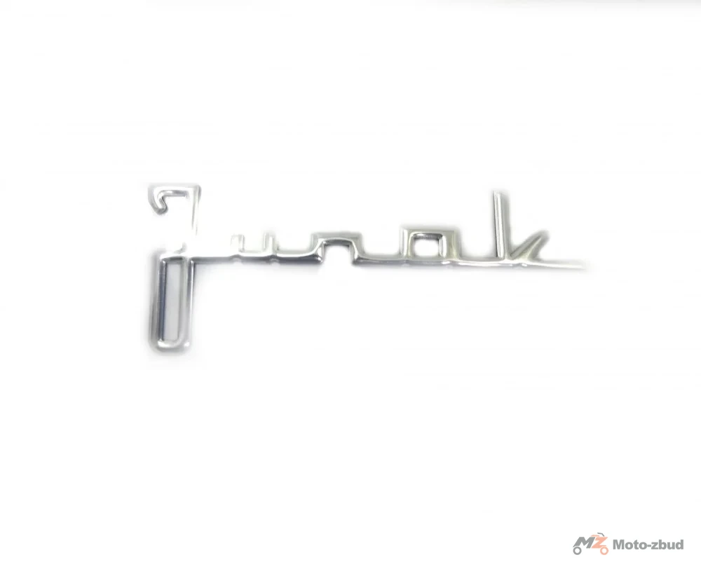 Junak 711 naklejka "Junak" (43 × 109) osłony reflektora przód (bocznej) (3D) (chrom)