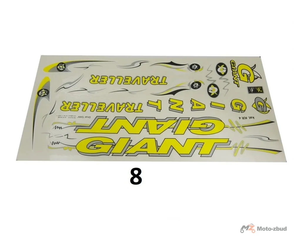 Kalkomania rowerowa giant żółta KR4