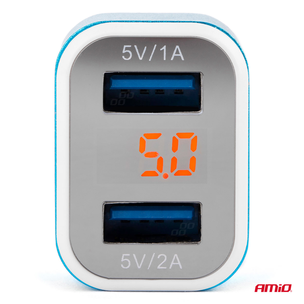Ładowarka samochodowa 2x USB + woltomierz TEST-04 — ujęcie 2