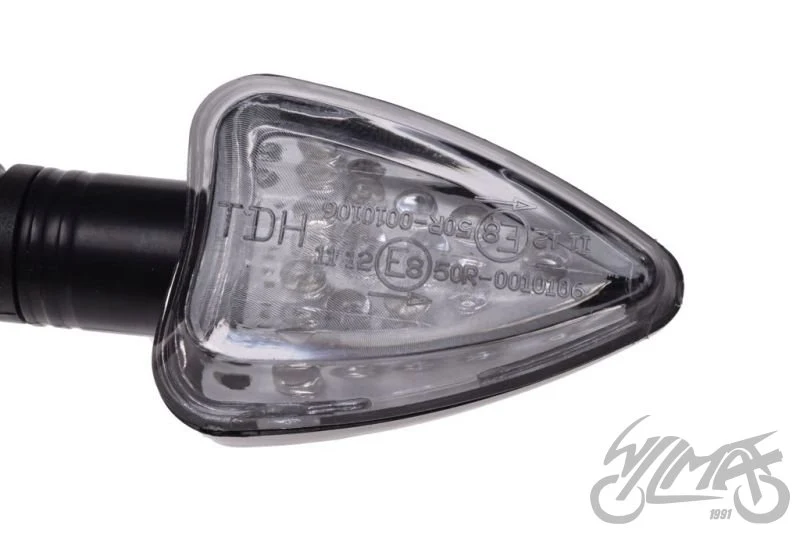 Kierunkowskazy LED 12 V — stożkowe, biały klosz, para AM1311 — ujęcie 2