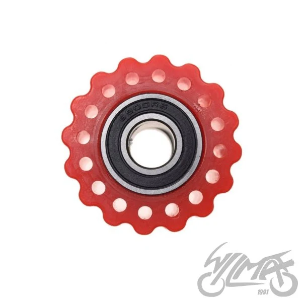 Rolka prowadząca łańcucha 38 mm — otwór 10 mm, czerwona, AW567751 — ujęcie 2