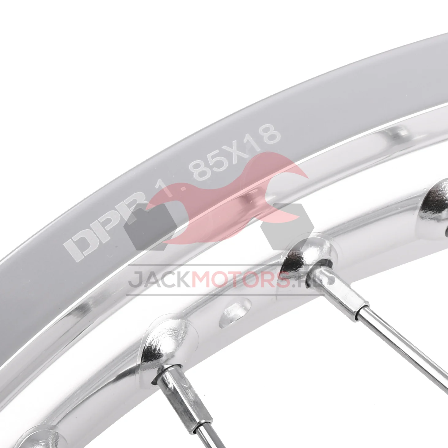 Koło jezdne przód MZ ETZ 1,85 × 18 aluminium DPR Classic hamulec tarczowy srebrna piasta + szprychy chrom — ujęcie 3
