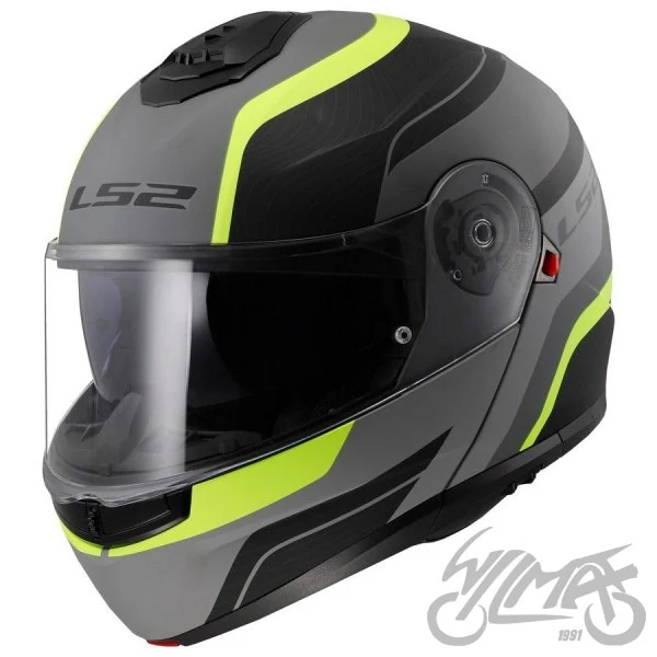 Kask szczękowy LS2 FF908 Strobe II Monza M.Bl. Hi-Vis Yel — M — ujęcie 1