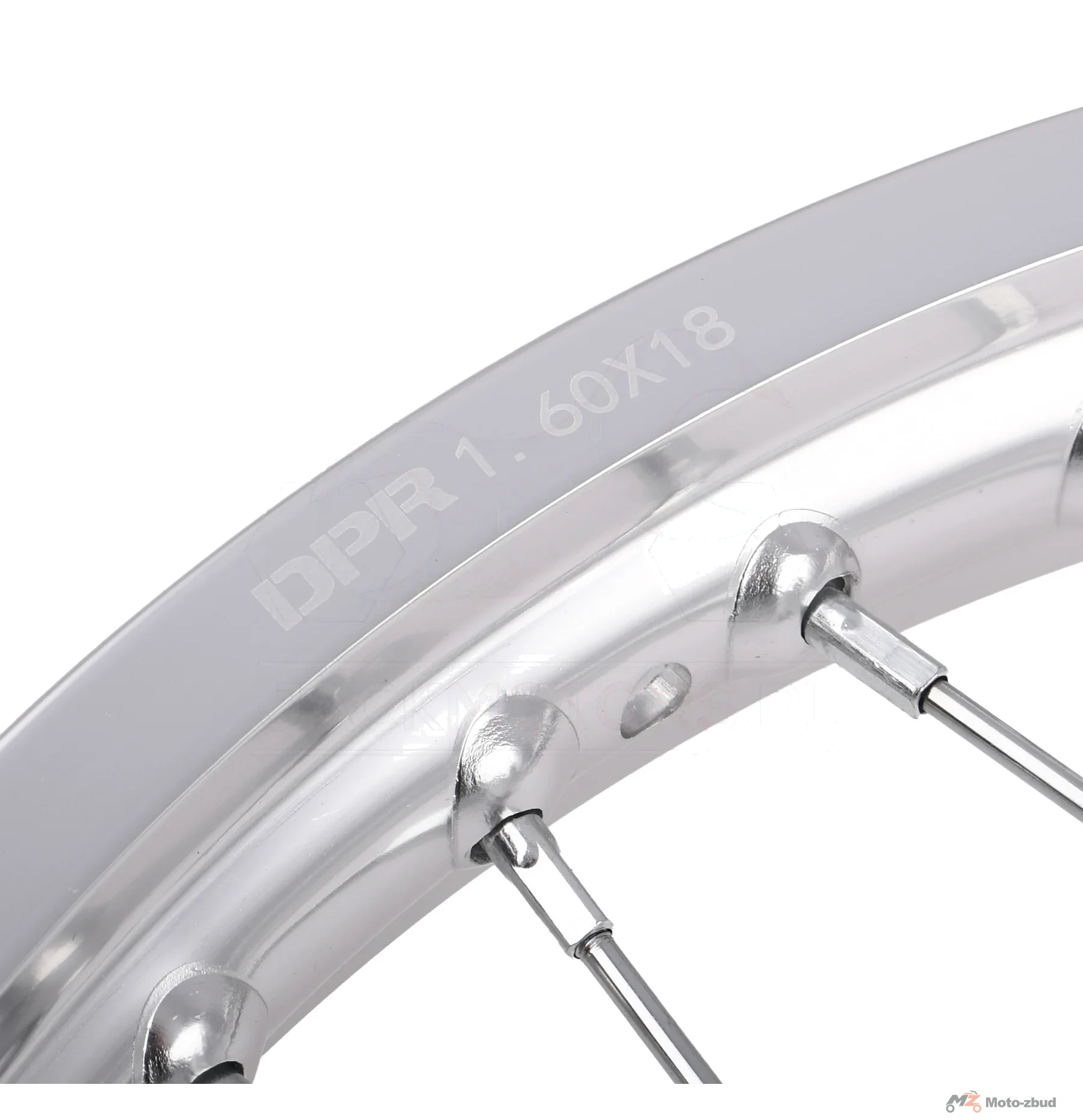 Koło jezdne przód MZ ETZ 1,6 × 18 aluminium DPR Classic hamulec tarczowy srebrna piasta + szprychy chrom — ujęcie 4
