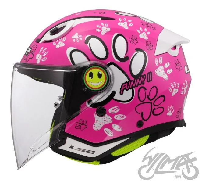 Kask LS2 OF622 funny II paws pink — rozmiar S — ujęcie 2