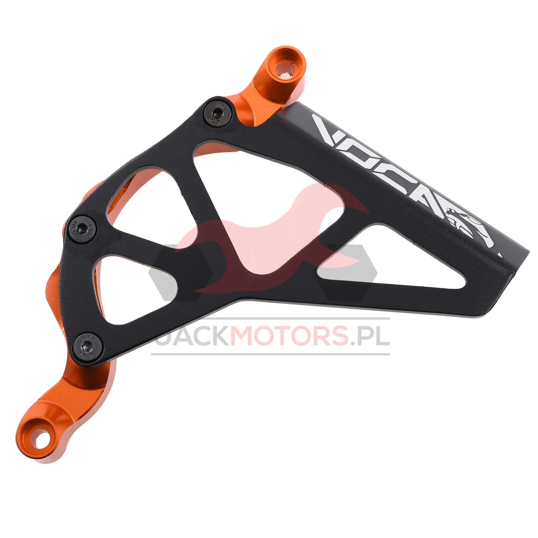 Pokrywa zębatki zdawczej VOCA racing czarno - pomarańczowa aluminium CNC Minarelli AM6 — ujęcie 1